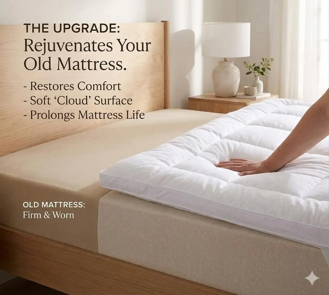 Royal Tradition 2 Inch Plush Microfiber Mattress Topper Split King | Deep Support & Comfort - view 4