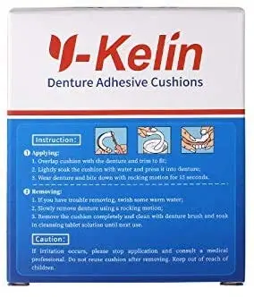 Y-Kelin Lower Denture Adhesive Cushions 60 Strips | Natural Seaweed, One-Day Support for Sore Gums - view 5