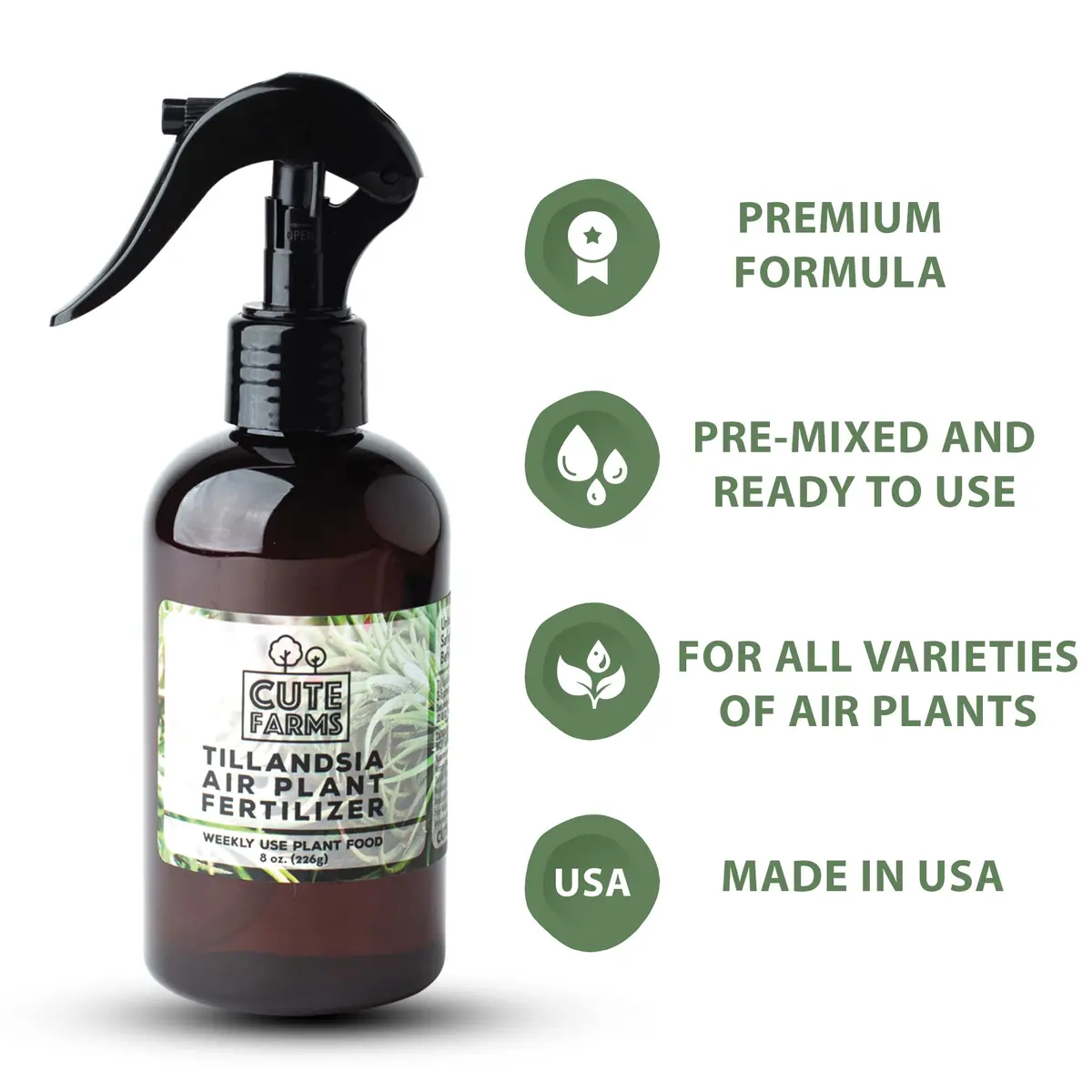 Cute Farms Air Plant Fertilizer Spray | Gentle Weekly Use Formula Plant Food | 16 fl oz (2 Pack) | Nutrient Blend for Epiphytes - view 2