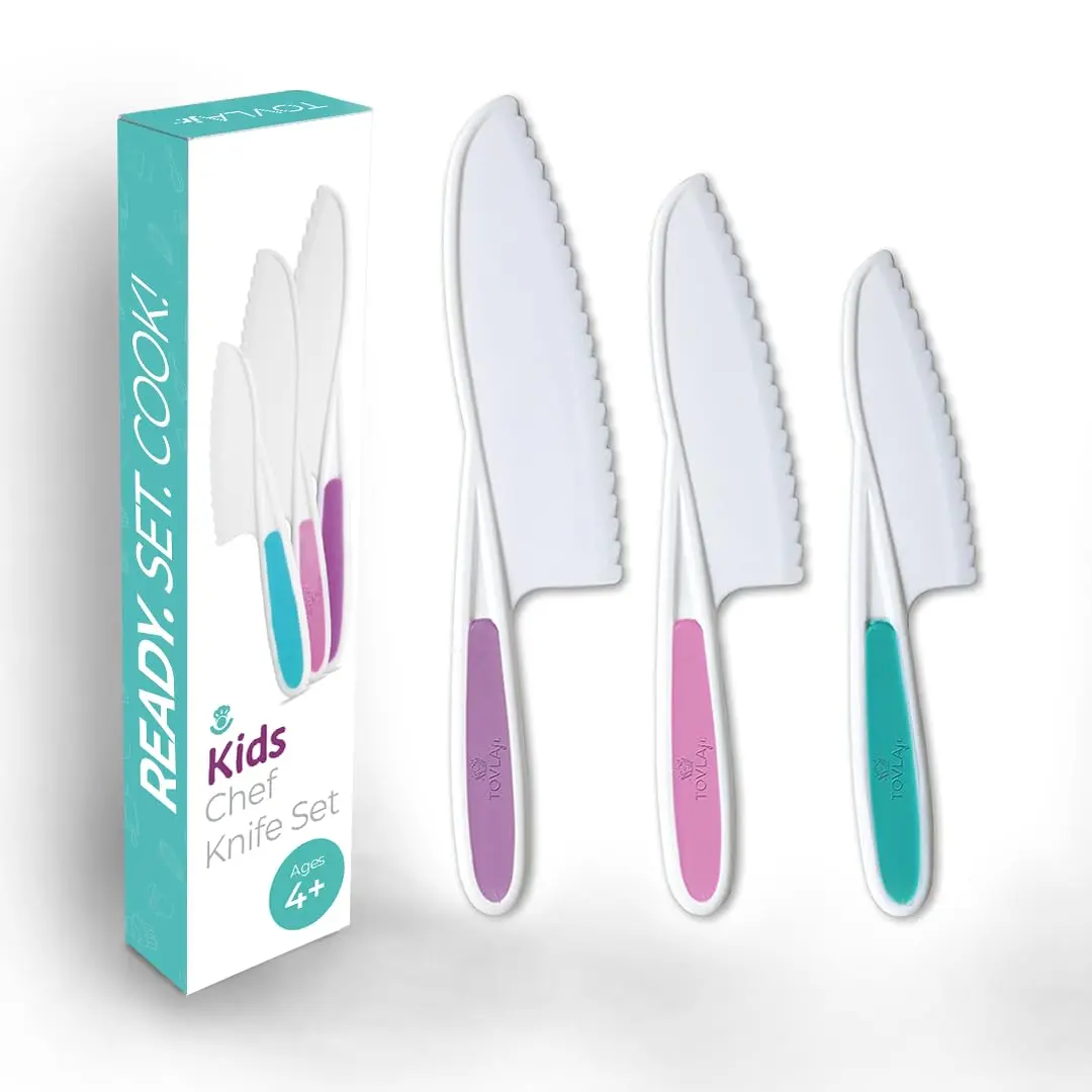 Tovla Jr. Kid Safe Knife Set of 3 | Ages 4-12 | Small, Medium, Large - main product image