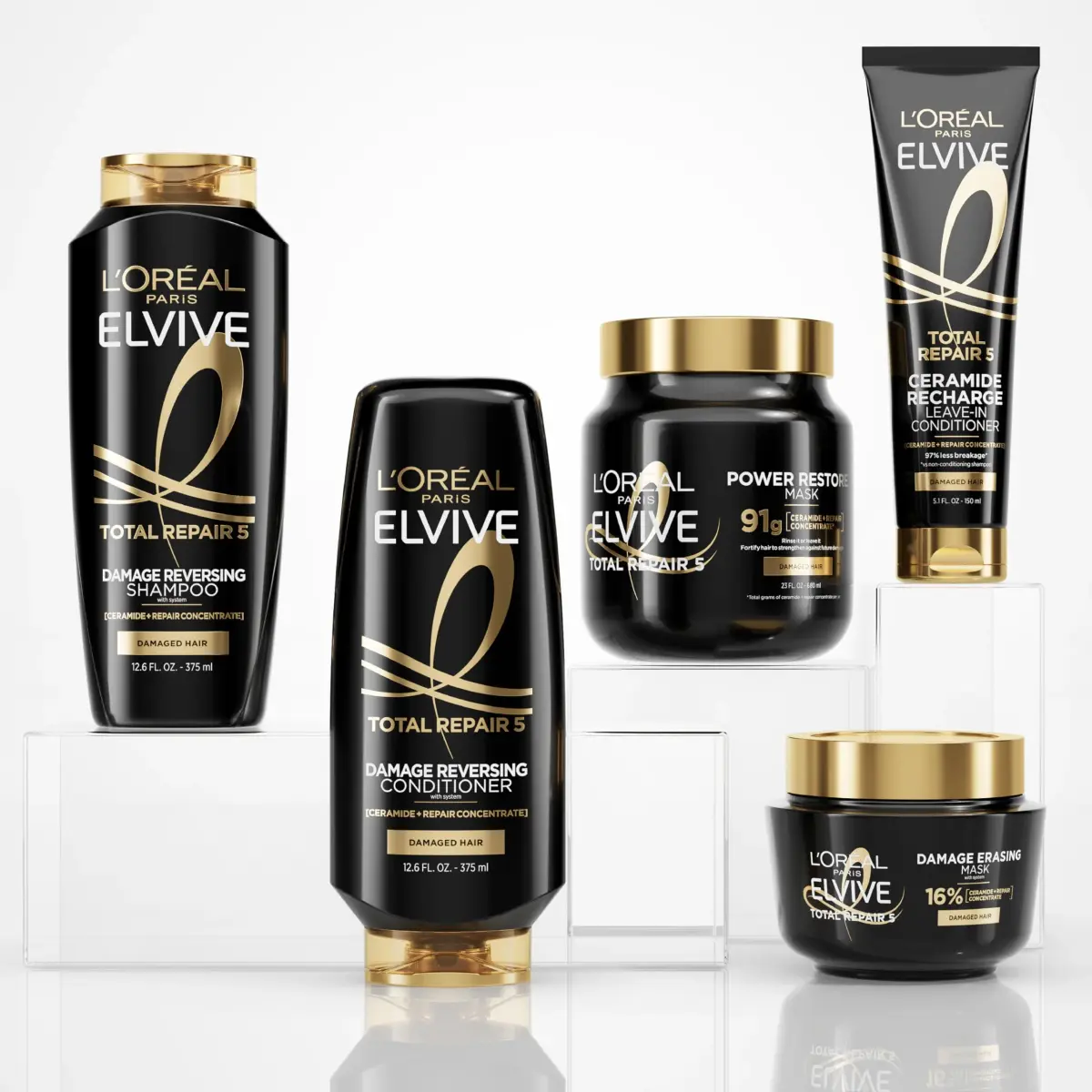 L'Oreal Paris Elvive Total Repair 5 Protein Recharge Leave-In Conditioner Treatment 150ml (5.1 Fl Oz) | Strengthens & Protects Hair - view 8