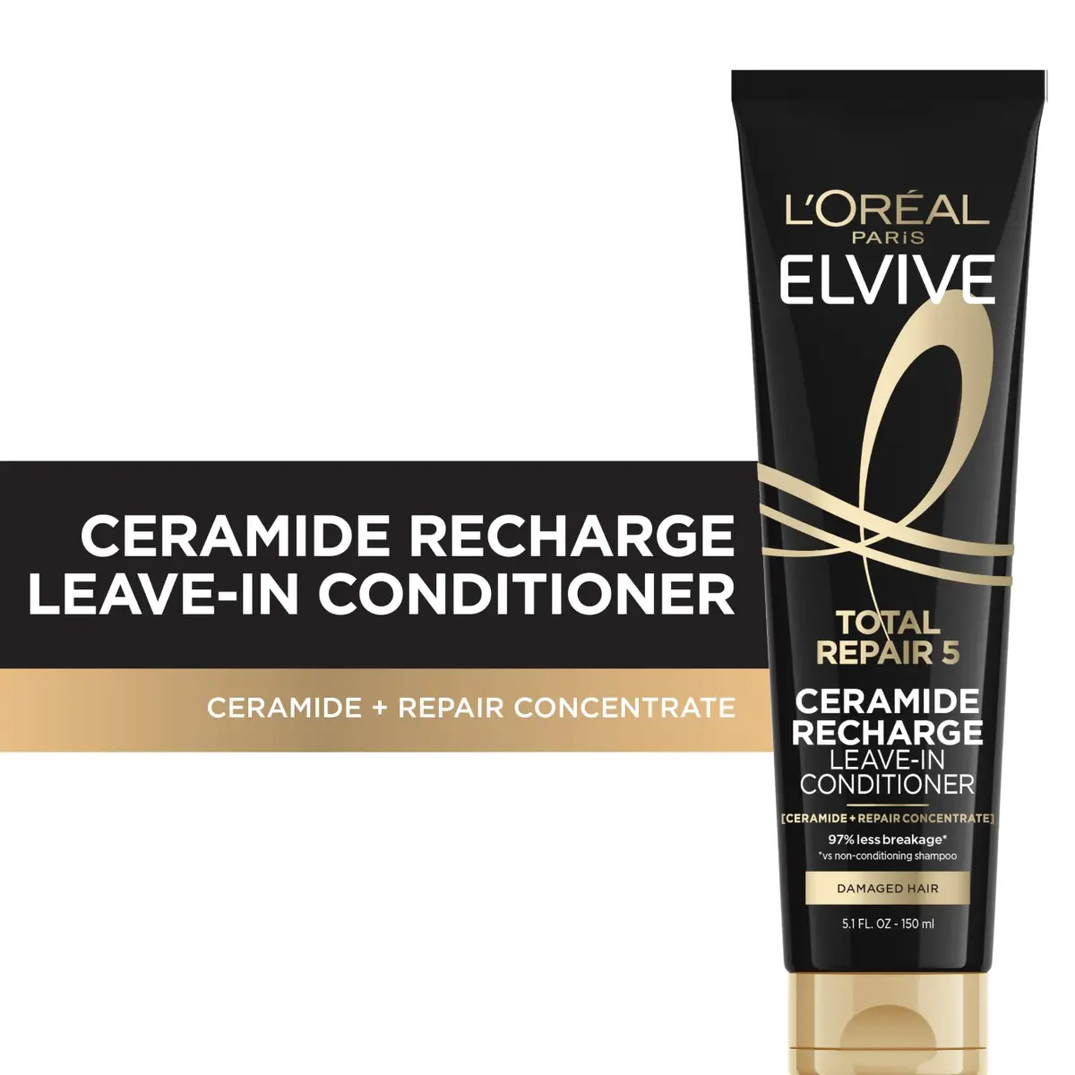 L'Oreal Paris Elvive Total Repair 5 Protein Recharge Leave-In Conditioner Treatment 150ml (5.1 Fl Oz) | Strengthens & Protects Hair - view 2