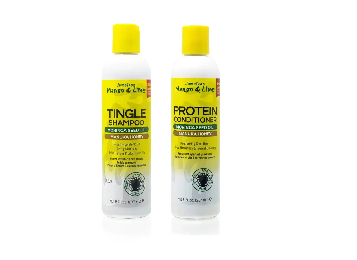 Jamaican Mango & Lime Love Your Locs Tingle Shampoo & Protein Conditioner – Strengthening Hair Care for Locs, Braids & Natural Hair Growth (8oz) - main product image
