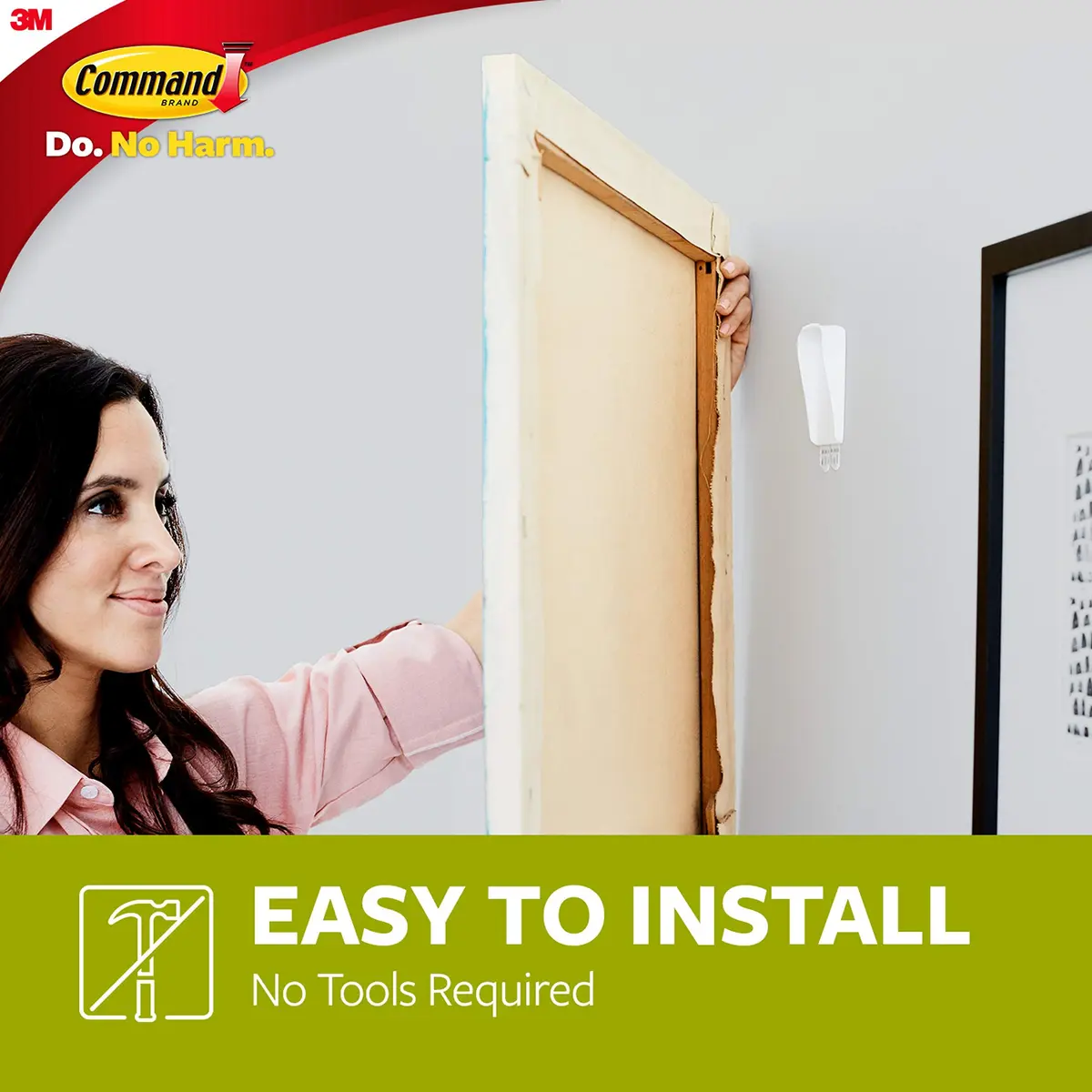 Command Canvas Hangers, 3 lb Capacity, 3 White Hangers & 4 Large Strips | Damage-Free Hanging for Canvas Art - view 4