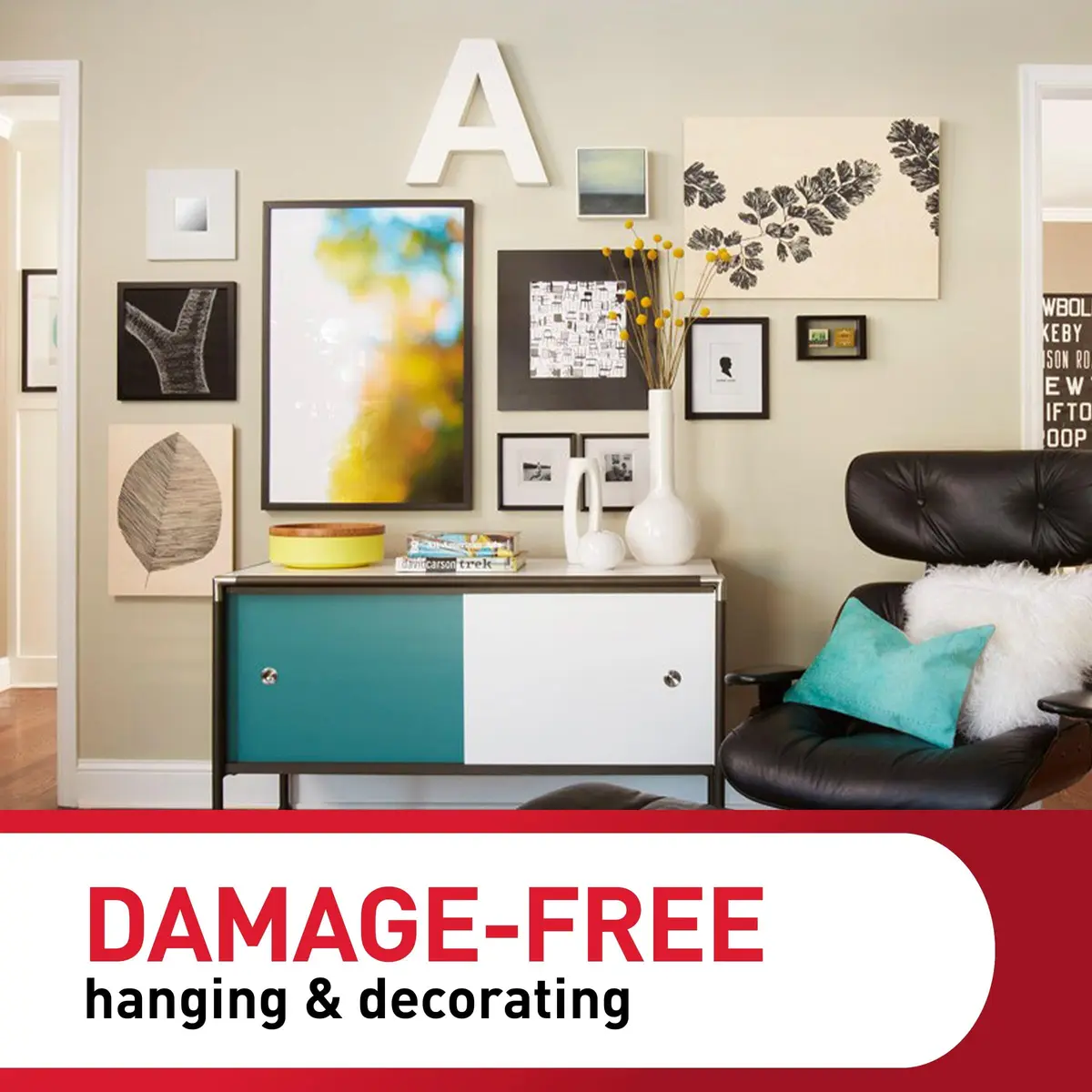 Command Canvas Hangers, 3 lb Capacity, 3 White Hangers & 4 Large Strips | Damage-Free Hanging for Canvas Art - view 6