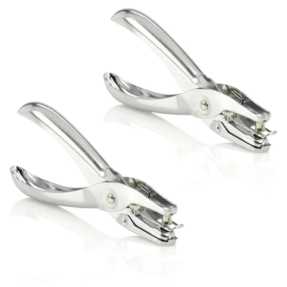 Swingline 1 Hole Punch Chrome 2-Pack | Durable, Compact, 5 Sheet Capacity - main product image