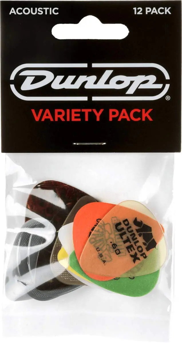 Jim Dunlop Acoustic Pick Variety Pack - 12 Pack | Explore Tone with USA-Made Picks - main product image
