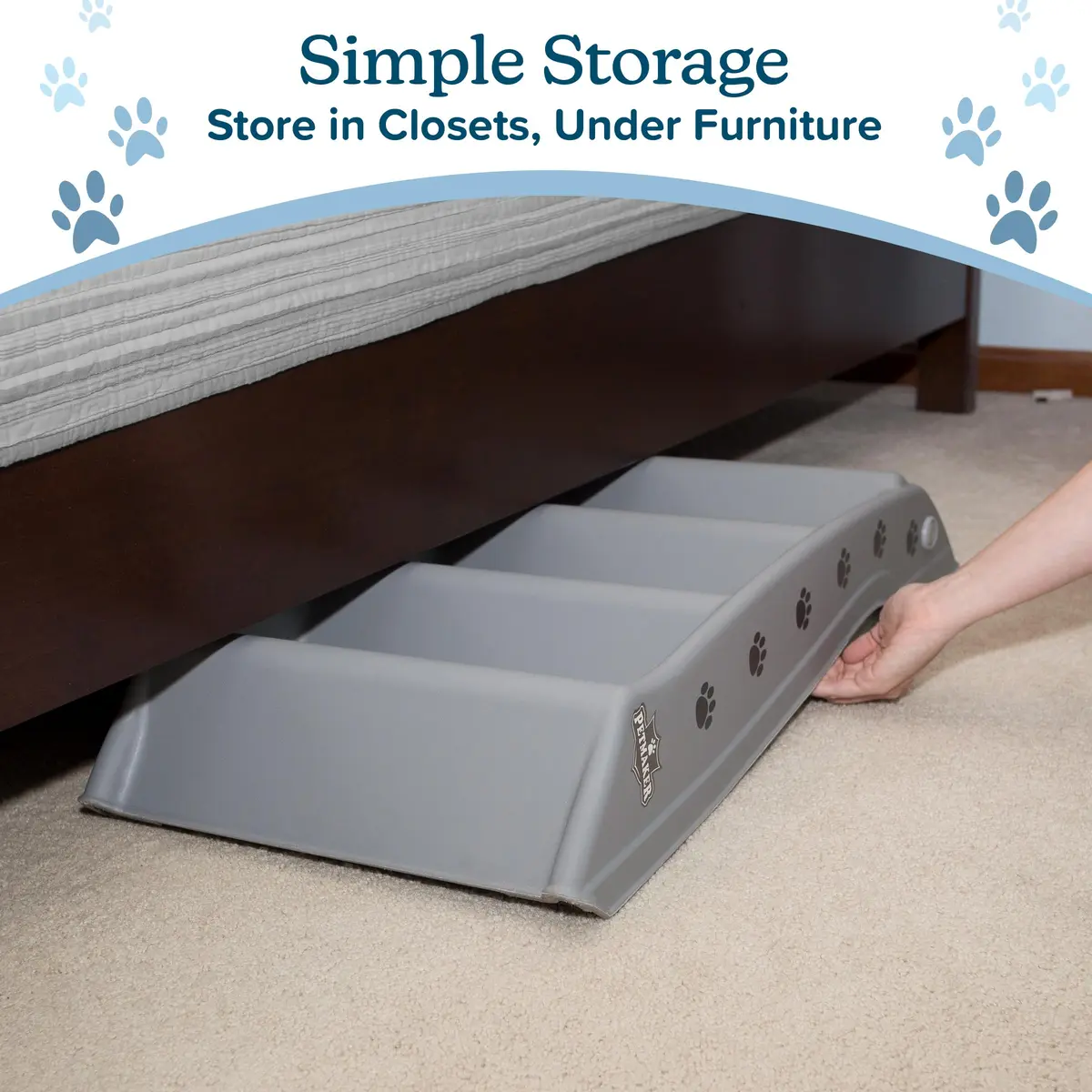 PETMAKER Lightweight Durable Plastic Dog Stairs | 4-Step Gray Pet Ramp for Small Dogs & Cats - view 9