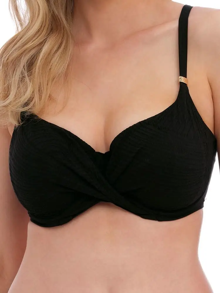 Fantasie Ottawa Underwire Wrap Full Cup Bikini Swim Top Black | Supportive, Fully Adjustable, UK Sizing - main product image