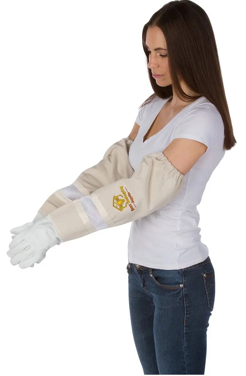 Buzz Beekeeping Supplies Beekeeping Gloves XX-Large | Ventilated Cow Leather & Heavy-Duty Canvas, Sting Proof, Long Thick Sleeves - view 5