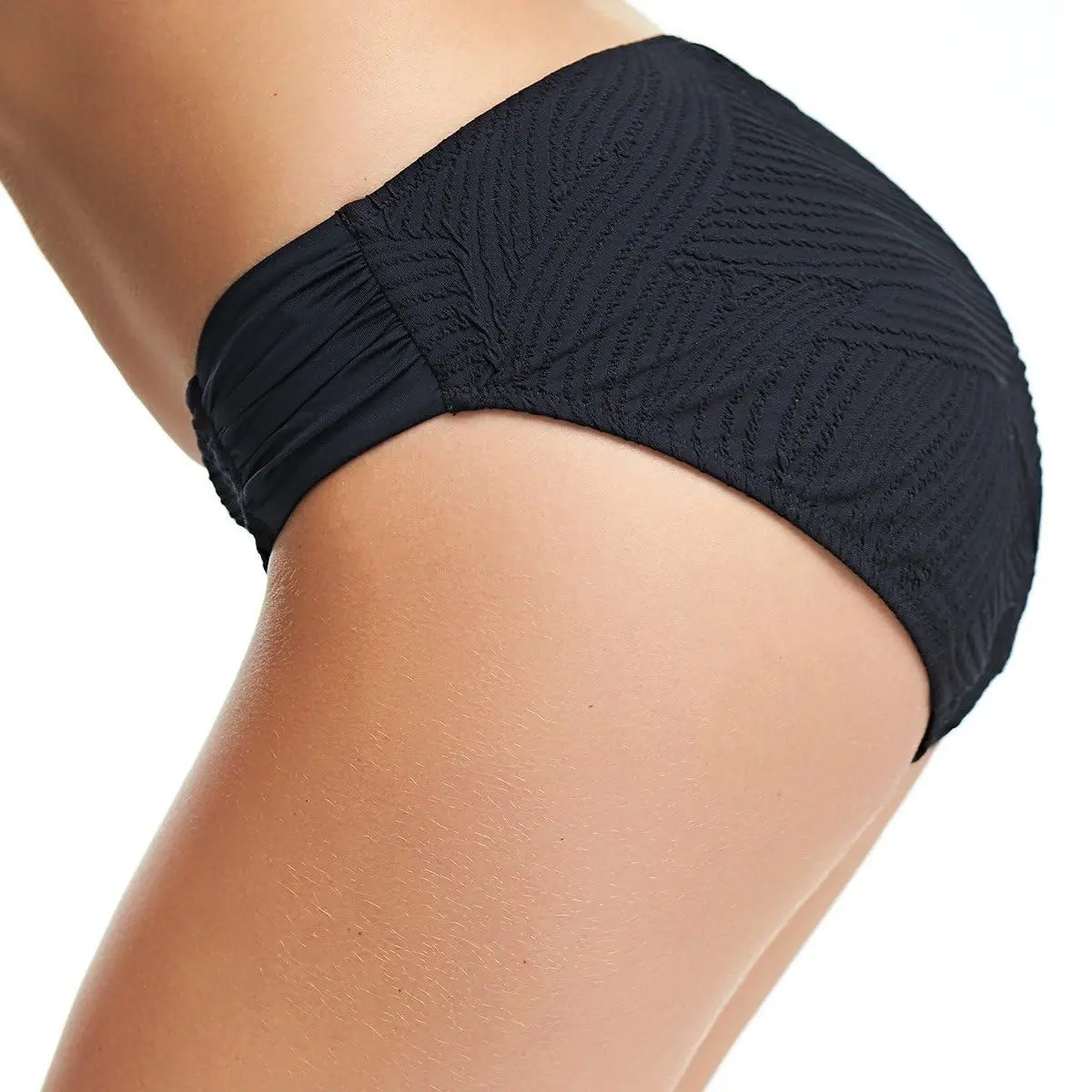 Fantasie Ottawa Mid Rise Bikini Brief Black | Supportive, Textured Nylon, Fully Lined - view 2