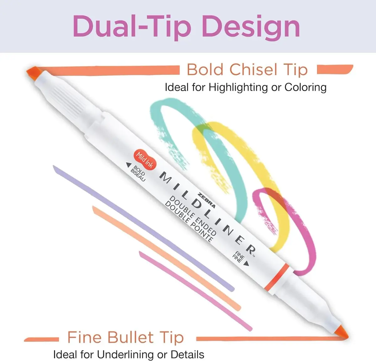 Zebra Pen Mildliner Dual Tip Highlighter Set, 15 Assorted Colors | AP Certified Non-Toxic - view 2