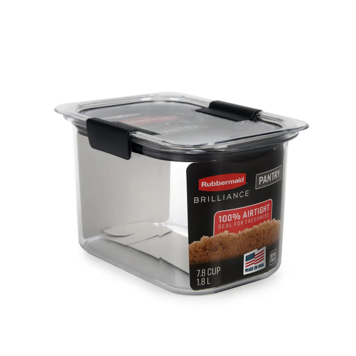 Rubbermaid Brilliance Pantry Airtight Food Storage Container, BPA-Free 7.8 Cup | Leak-Proof & Dishwasher Safe - main product image