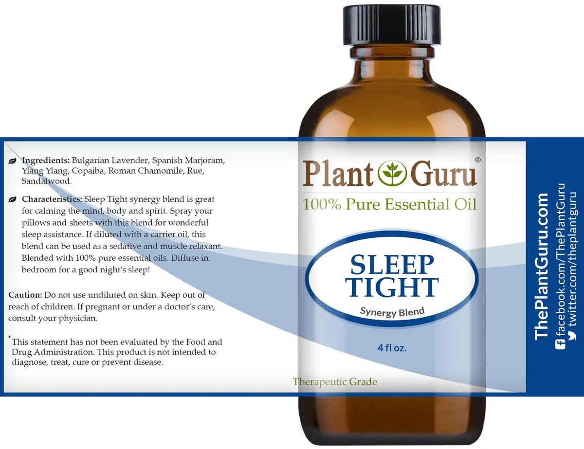 Plant Guru Sleep Tight Essential Oil Blend 4 oz. | Calming Aromatherapy for Sleep & Relaxation - view 2