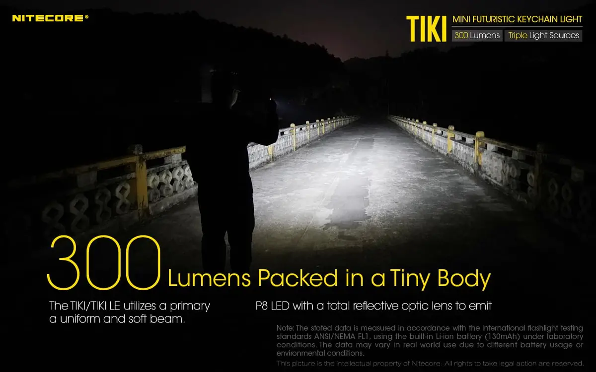 Nitecore TIKI Keychain Flashlight with UV & High CRI Lights, 300 Lumens USB-C Rechargeable, 77yd Beam | Ultra-Light EDC Tool - view 2