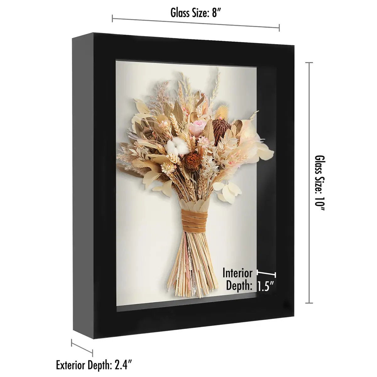 Americanflat Shadow Box Frame 8x10 Inches Engineered Wood Black | Elegant Display for Memories - view 2