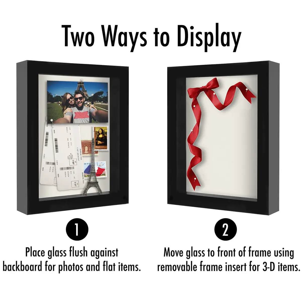 Americanflat Shadow Box Frame 8x10 Inches Engineered Wood Black | Elegant Display for Memories - view 4