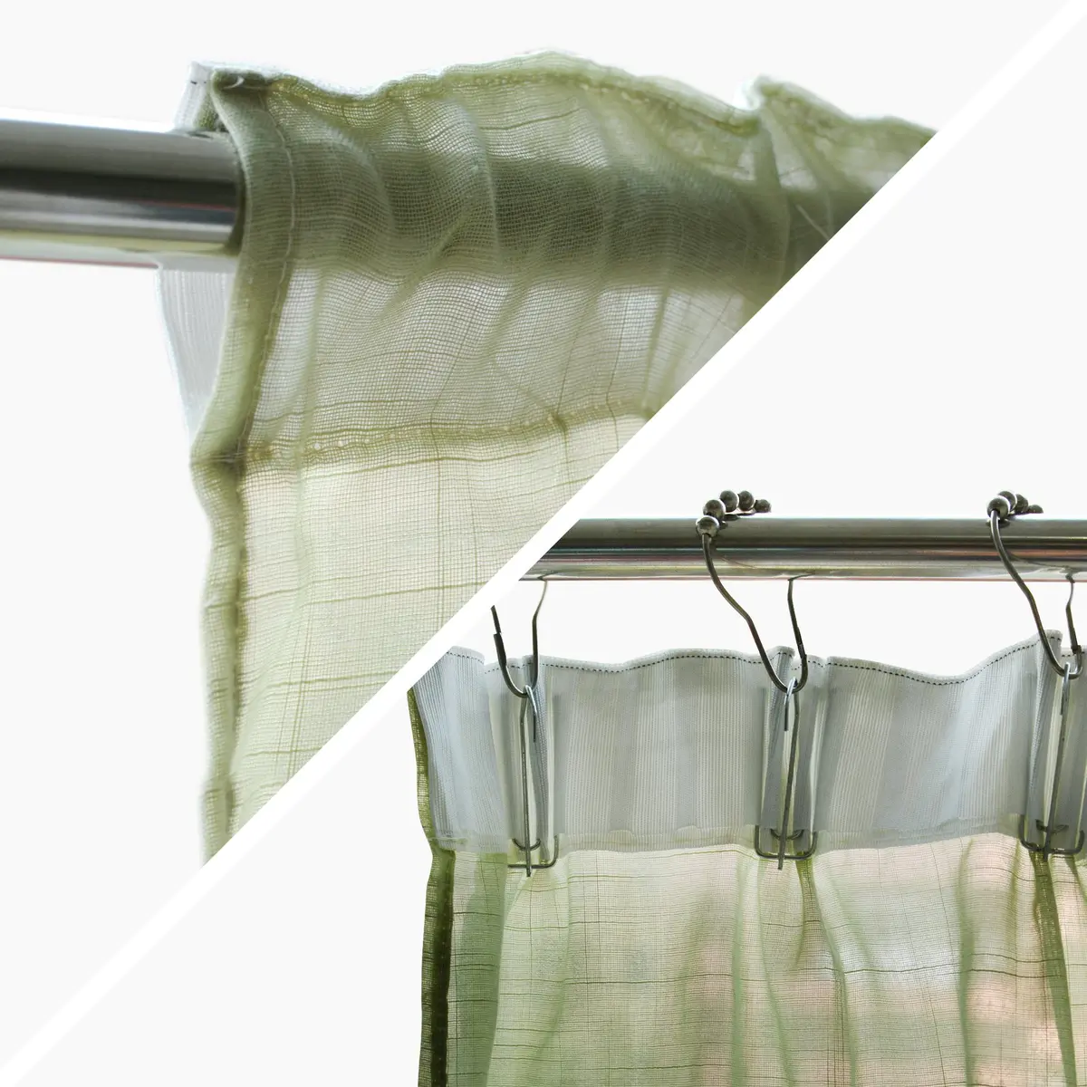 FADFAY Pastoral 57-Inch-by-69-Inch Adjustable Balloon Curtain Light Green | Romantic Sheer Window Decor - view 3