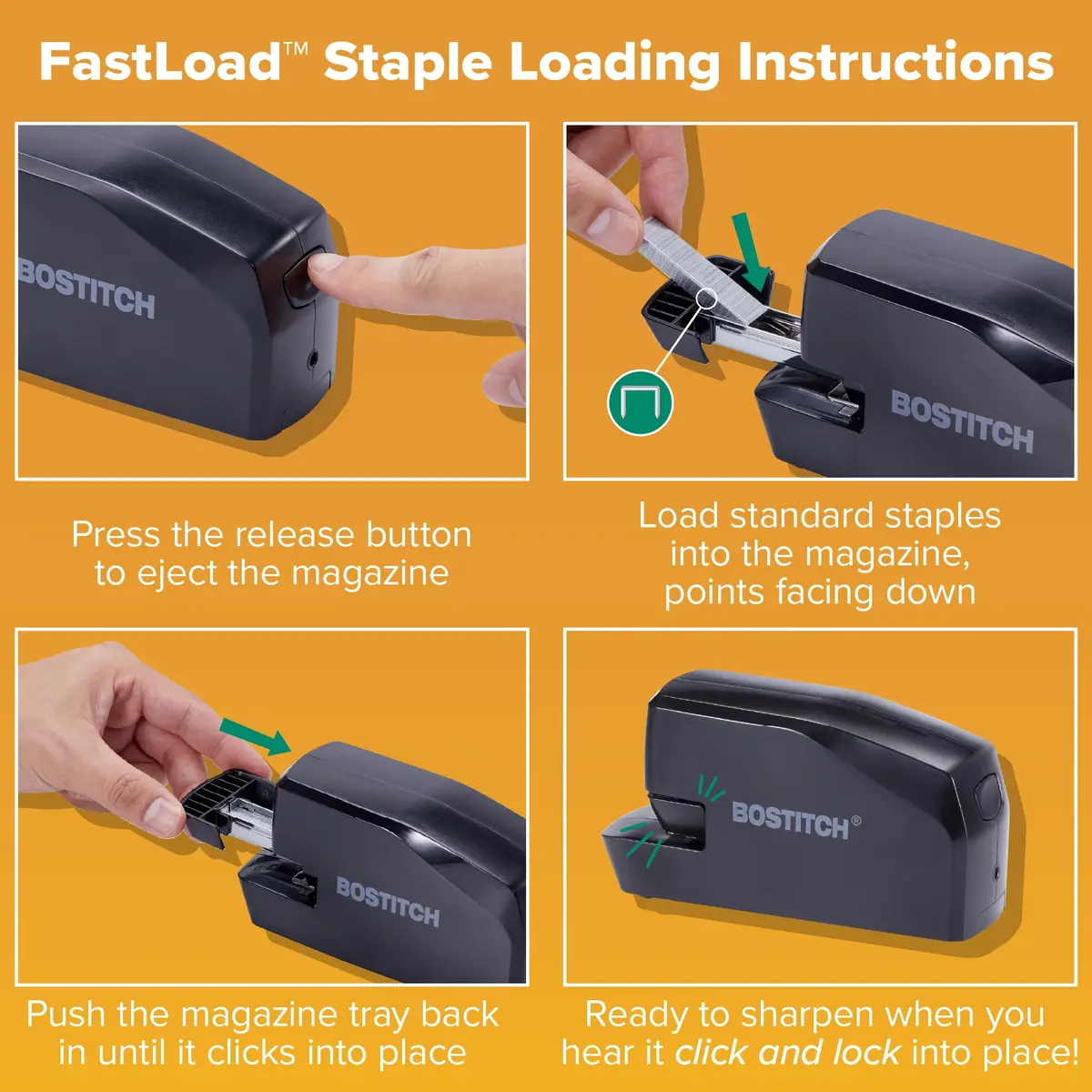Bostitch Office Portable Electric Stapler 20 Sheets | AC or Battery Powered Black - view 3