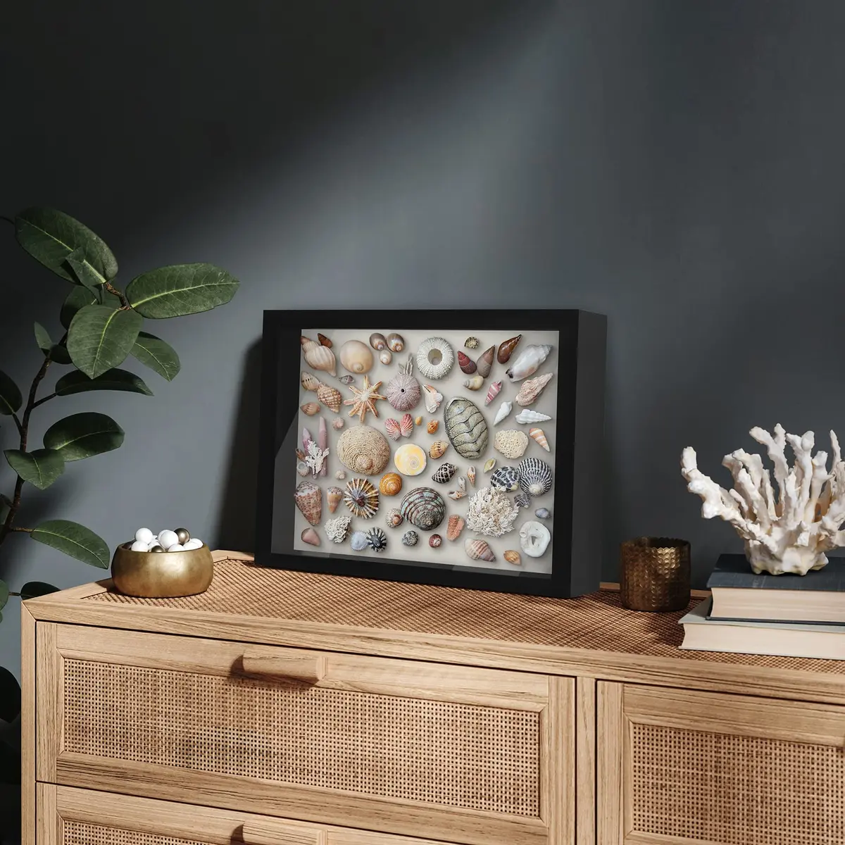 Americanflat 11x14 Shadow Box Frame - Engineered Wood - Black | Deep 1.5-inch Interior, Shatter-Resistant Glass - view 6