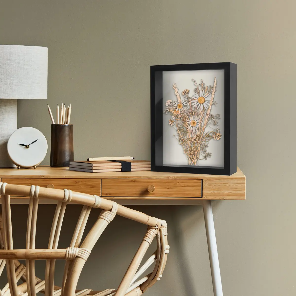 Americanflat 11x14 Shadow Box Frame - Engineered Wood - Black | Deep 1.5-inch Interior, Shatter-Resistant Glass - view 8