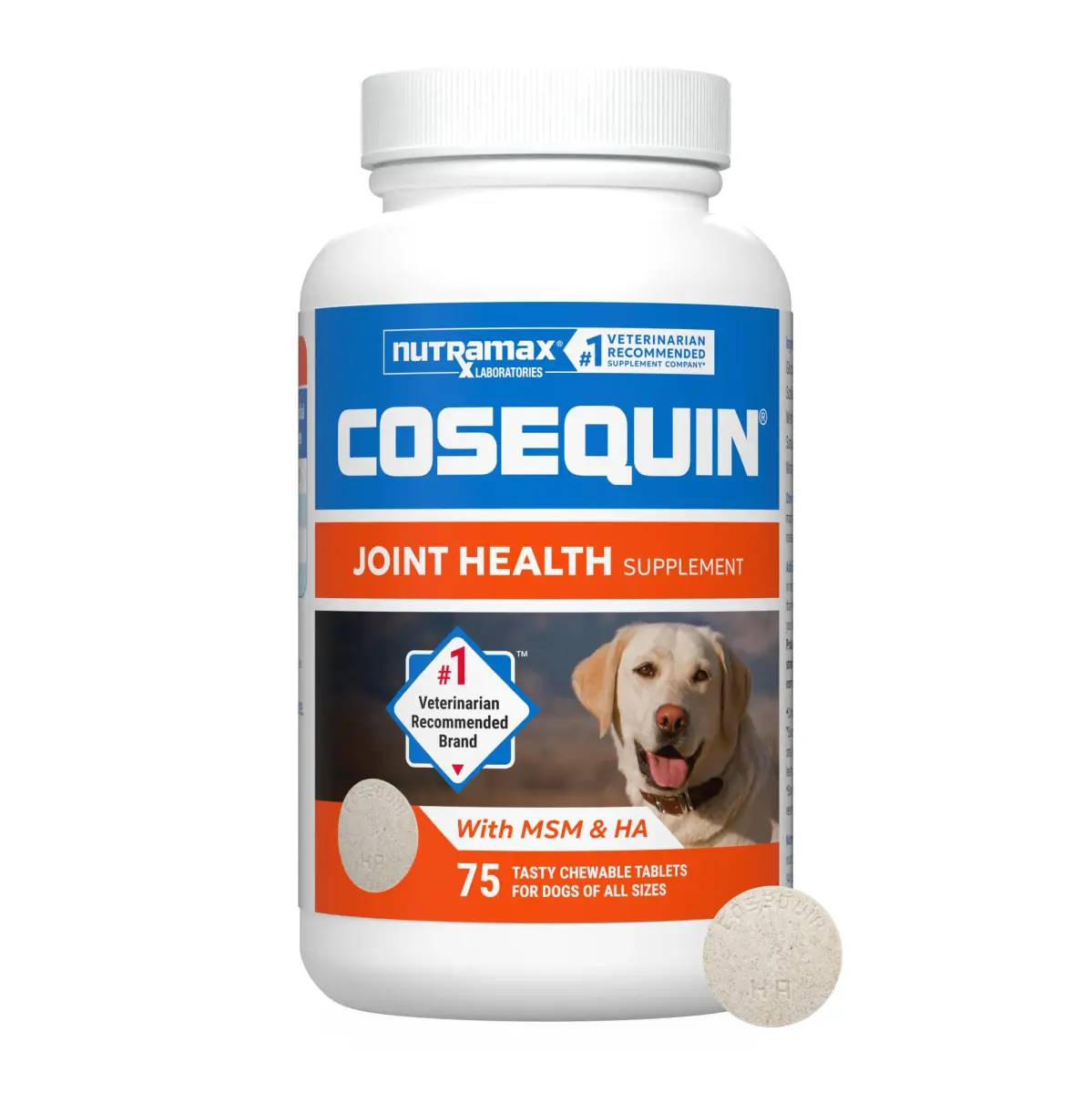 Nutramax Cosequin Dog Joint Supplement Tablets with MSM & HA, 75 Count | Vet Recommended Canine Mobility Support - main product image
