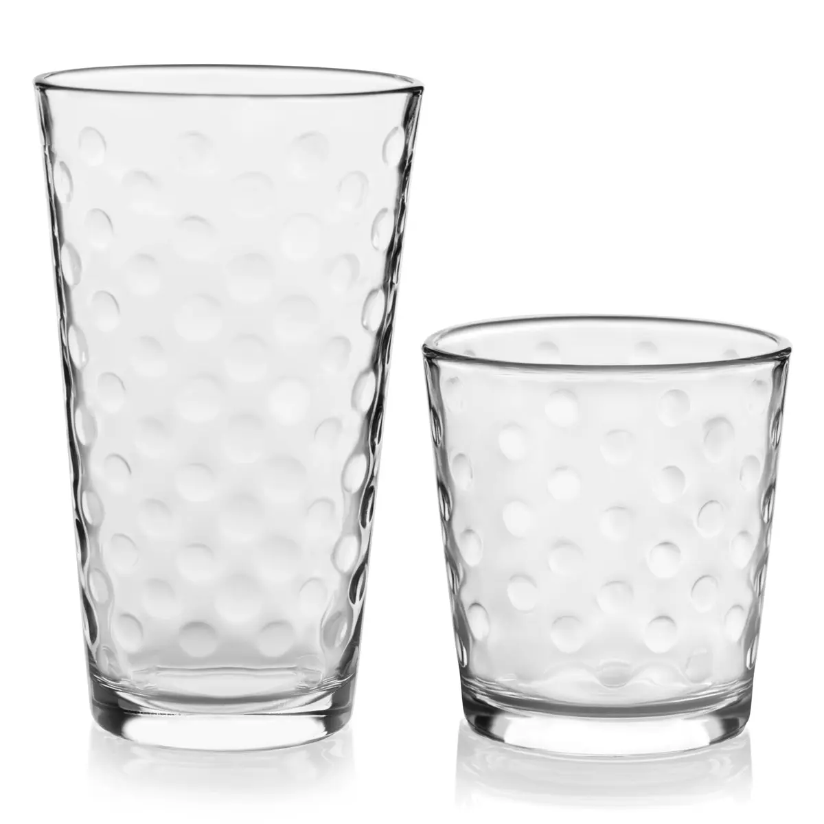 Libbey Awa Polka Dot Tumbler & Rocks Glass Set of 16 | Durable, Dishwasher Safe Drinkware for Everyday Use - main product image
