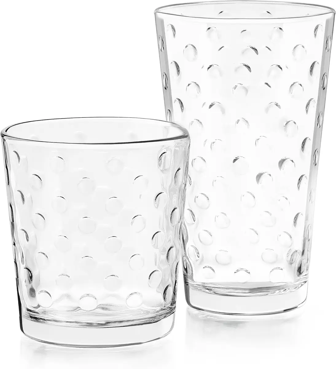 Libbey Awa Polka Dot Tumbler & Rocks Glass Set of 16 | Durable, Dishwasher Safe Drinkware for Everyday Use - view 9