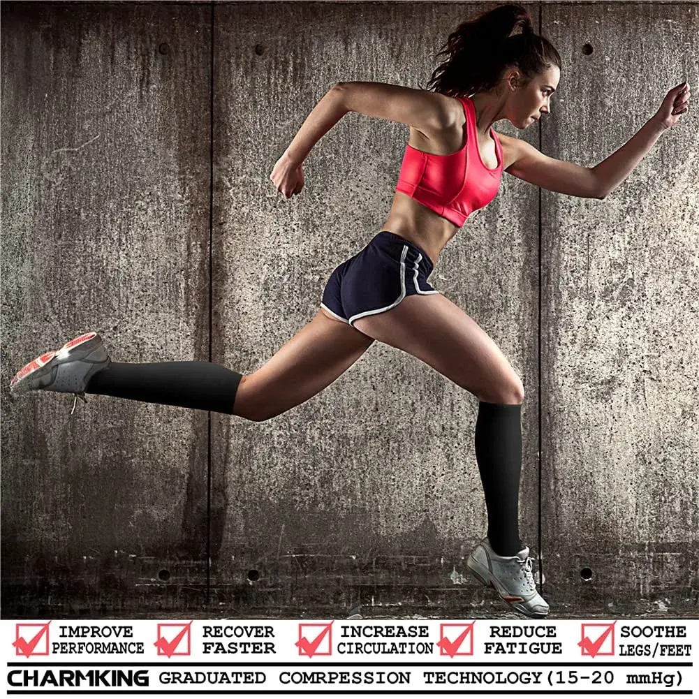 CHARMKING Compression Socks for Women & Men 15-20 mmHg | 3 Pairs, S/M, Graduated Support for Circulation - view 2