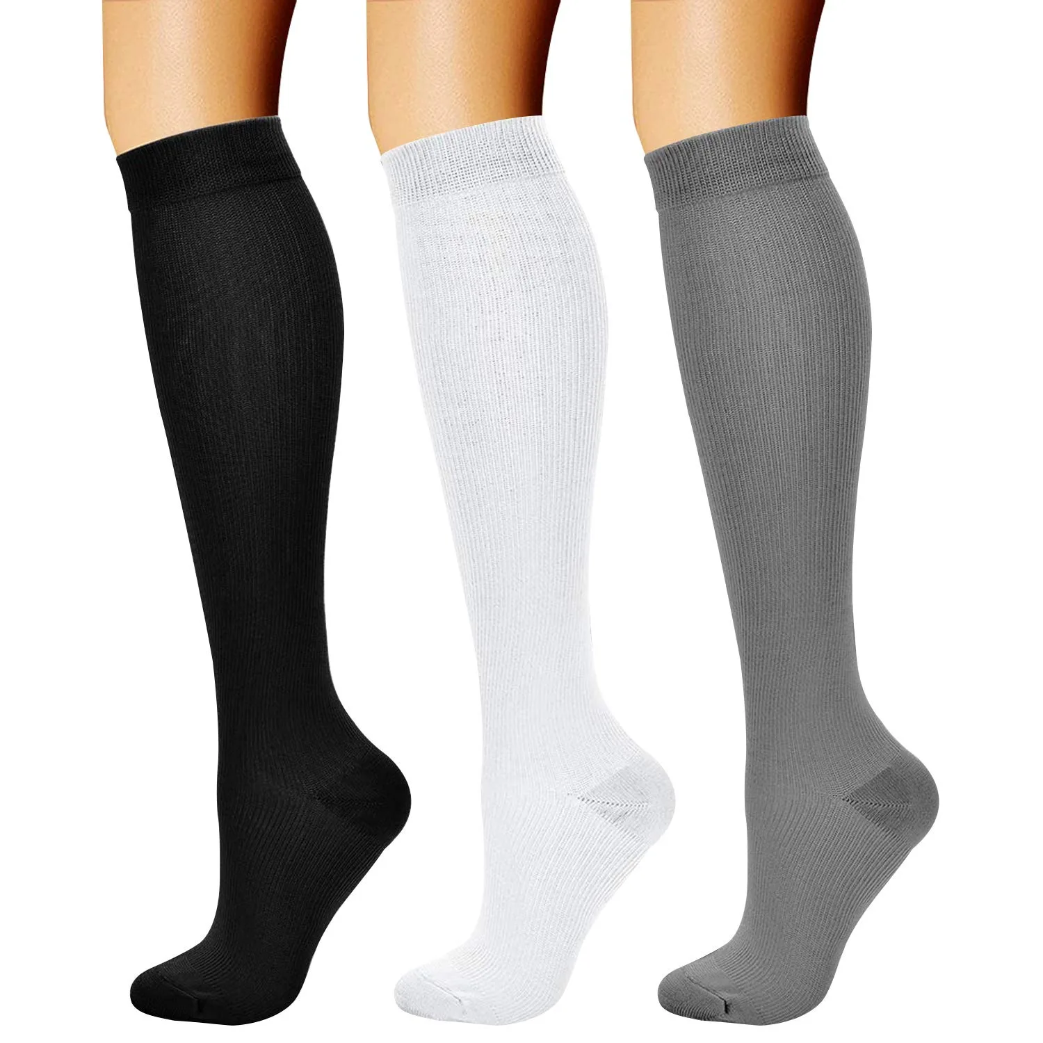 CHARMKING Compression Socks for Women & Men (3 Pairs) 15-20 mmHg | FDA Approved Medical Grade Graduated Support - main product image