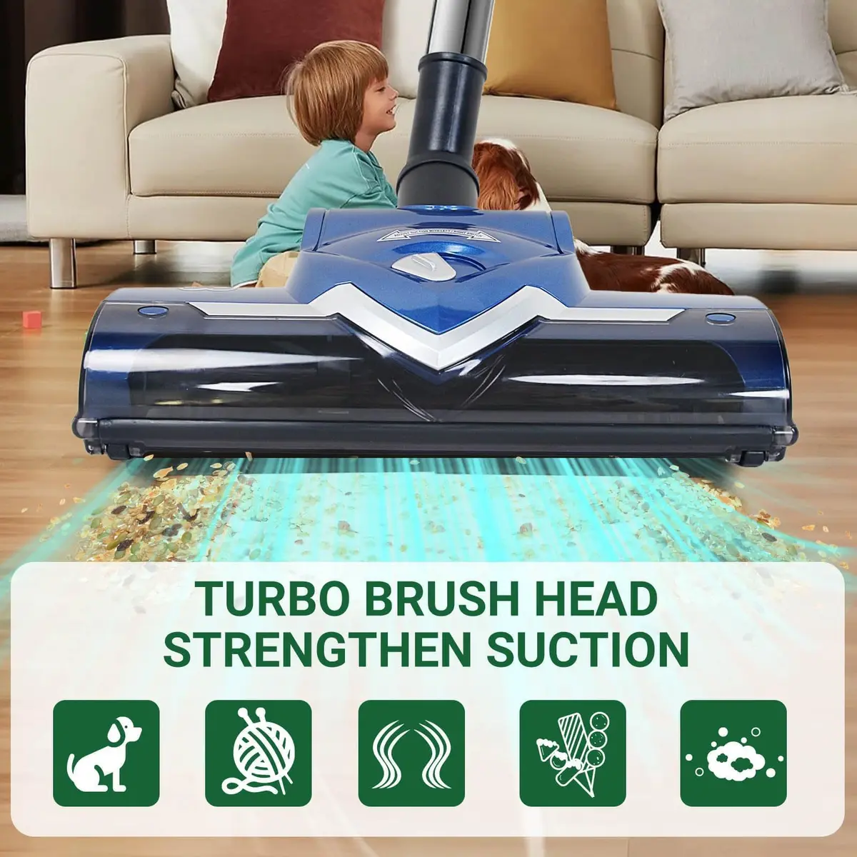 EZ SPARES 1-1/4" Universal Floor Brush, 32mm Vacuum Head, Blue | Compatible with Most Central Vacuums - view 5