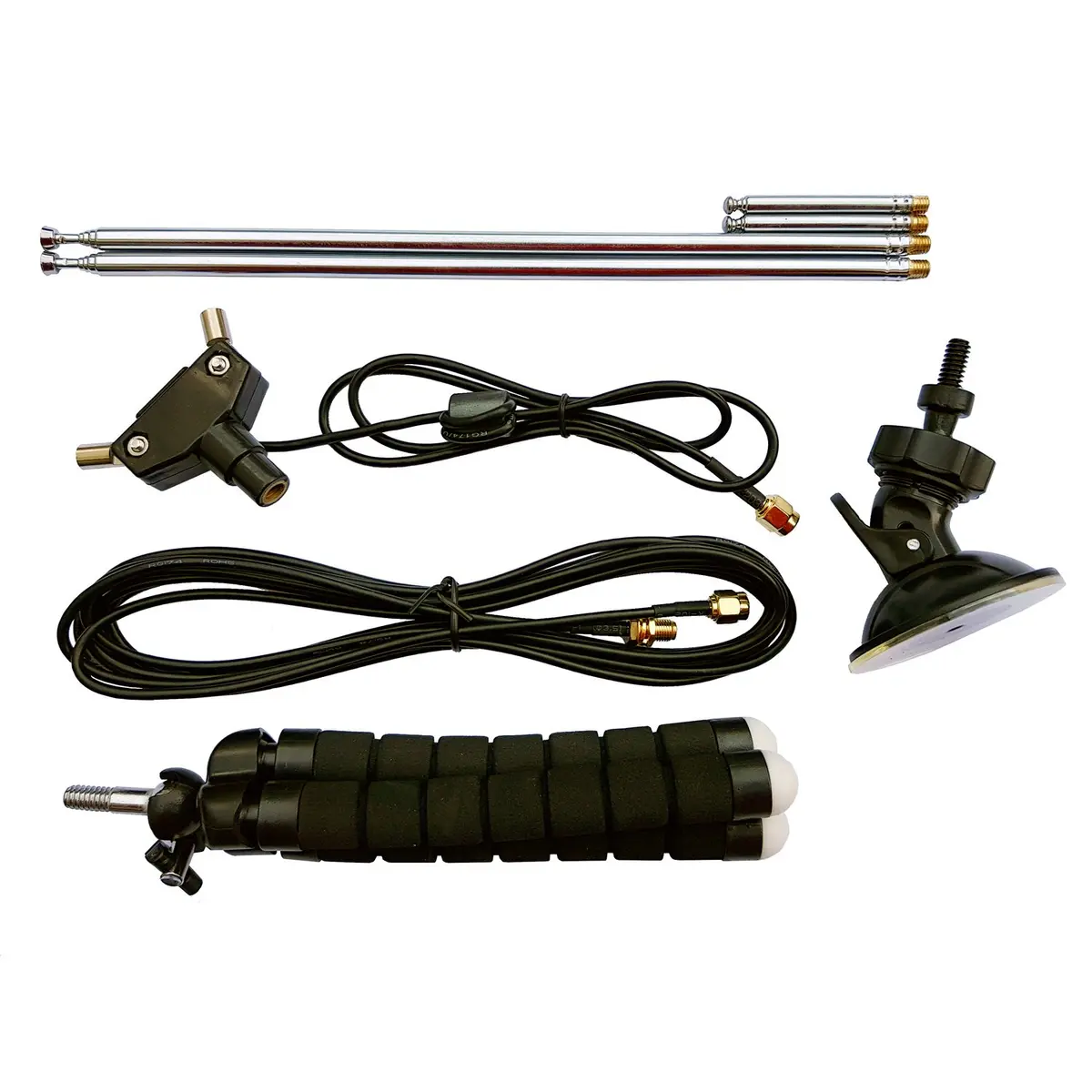 RTL-SDR Blog Multipurpose Dipole Antenna Kit | 3m Extension, Telescopic & Mounts, Black - main product image