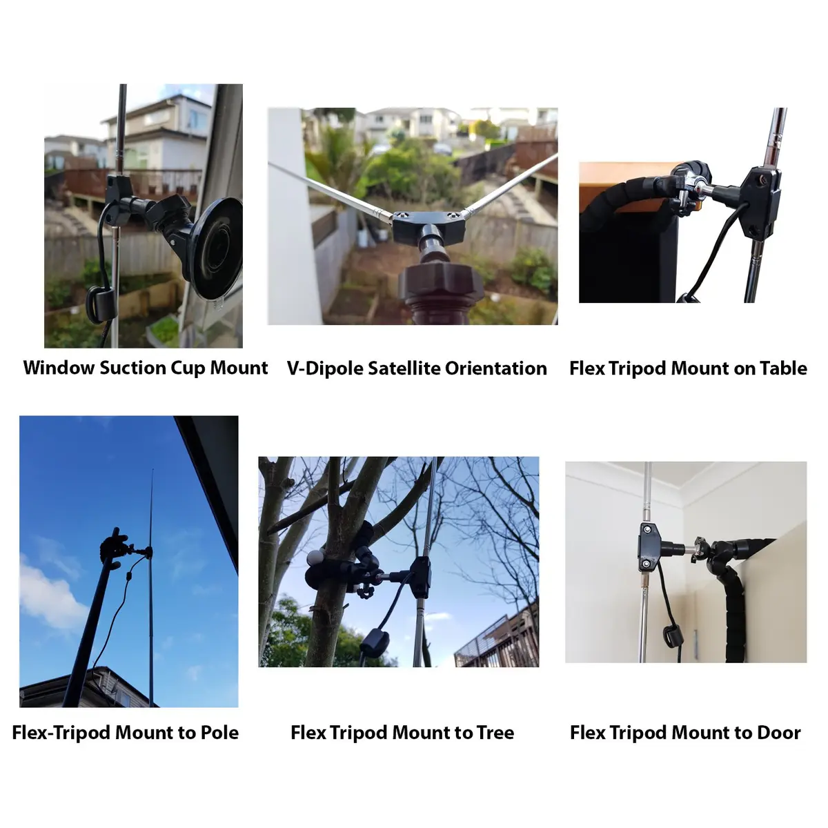 RTL-SDR Blog Multipurpose Dipole Antenna Kit | 3m Extension, Telescopic & Mounts, Black - view 3