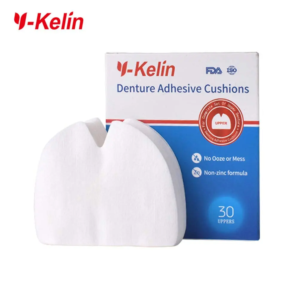 Y-Kelin Denture Adhesive Cushions, Upper 60 Strips | Natural Seaweed Hold for Sore Gums - view 2