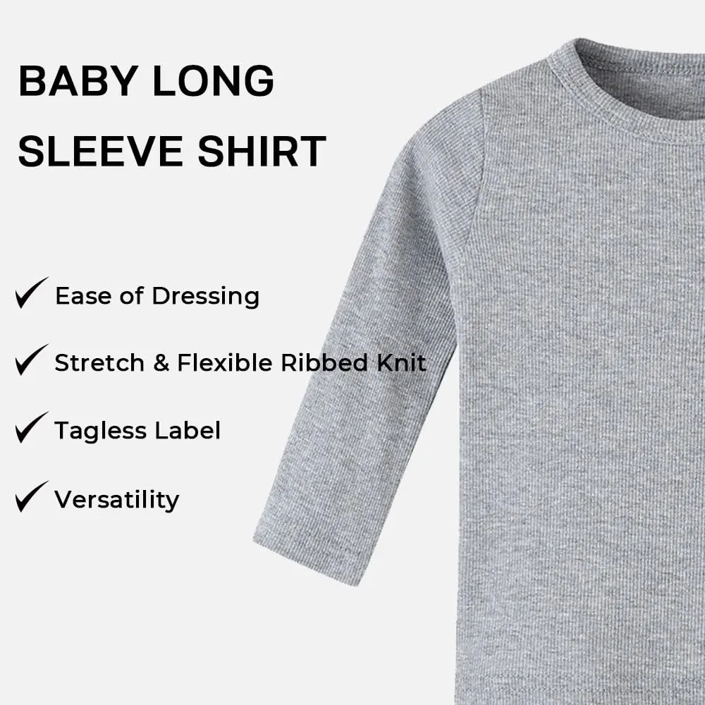 Enfants Chéris Long Sleeve Tee Shirt Toddler 3T Grey | Soft Cotton Baby Top for 0-3 Years - view 7