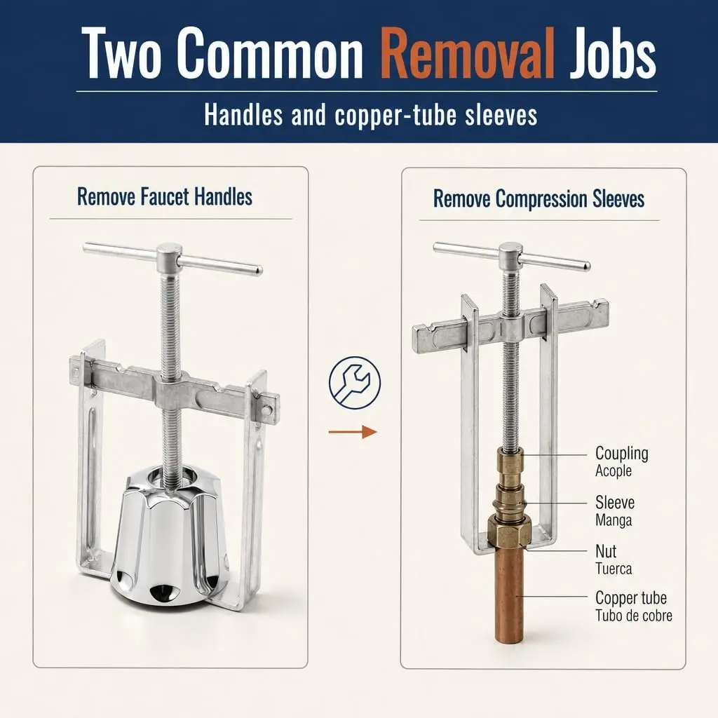 Rapid Repair Faucet Handle & Sleeve Puller | Heavy-Duty Steel, Adjustable, Single Pack - view 5