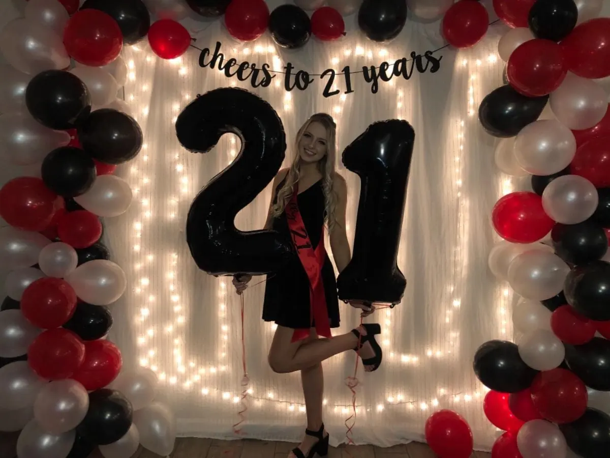 Scorpio 40 Inch Jumbo Black 21 Number Balloons for 21st Birthday Decorations | Reusable Party Props - view 4