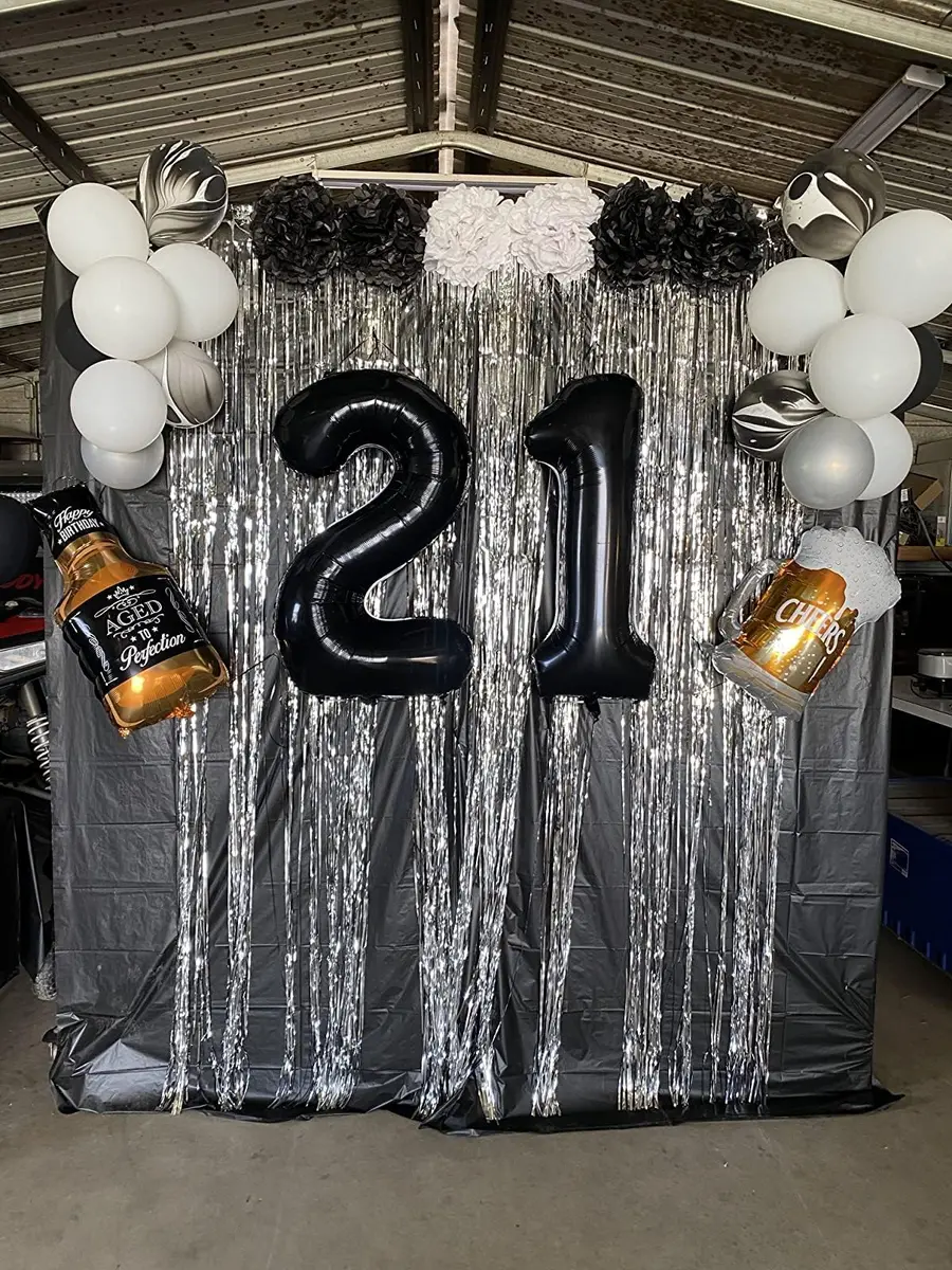 Scorpio 40 Inch Jumbo Black 21 Number Balloons for 21st Birthday Decorations | Reusable Party Props - view 5