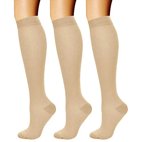 CHARMKING Compression Socks for Women & Men (3 Pairs) 15-20 mmHg | USA Imported for Circulation Support - main product image