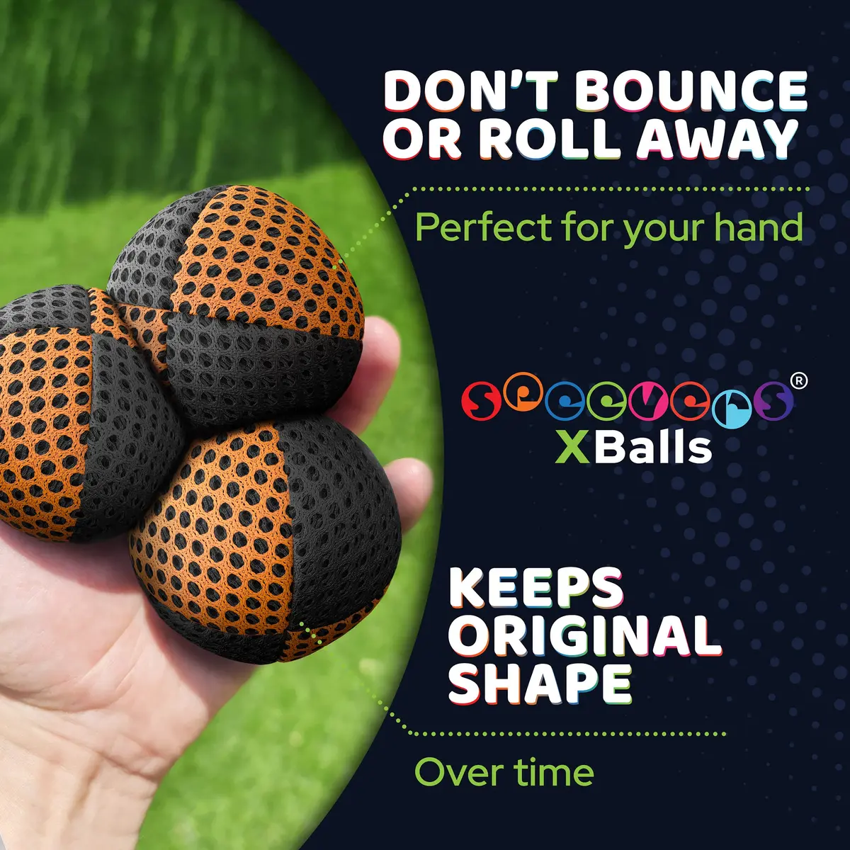 speevers Juggling Balls for Beginners & Pros Set of 3 | Durable, Water-Resistant, 14 Colors, 2 Layers Net, Carry Case | 4.2 oz - view 3