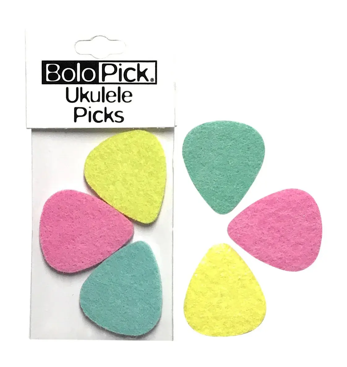 BoloPick Felt Ukulele Picks Cute Pink Lemonade 6 Pack | Soft Strum & Precise Picking - main product image