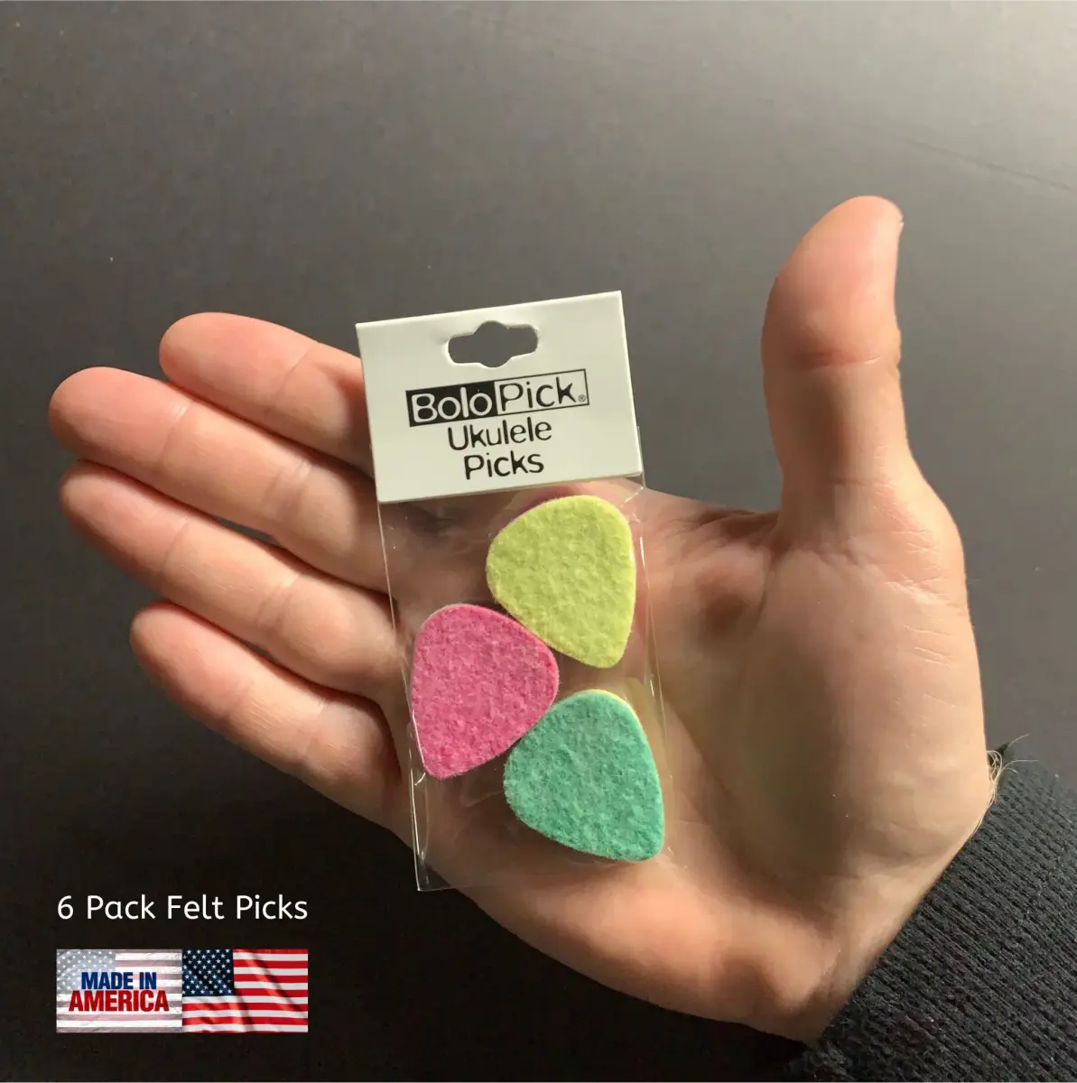 BoloPick Felt Ukulele Picks Cute Pink Lemonade 6 Pack | Soft Strum & Precise Picking - view 2