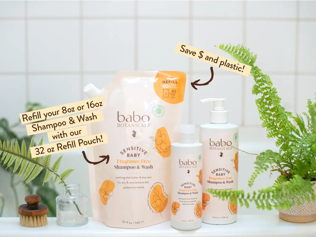 Babo Botanicals Fragrance-Free 2-in-1 Baby Shampoo & Wash - Shea Butter, Calendula & Aloe - Pediatrician Tested - 16 Fl Oz | Gentle, Organic & Sensitive - view 2