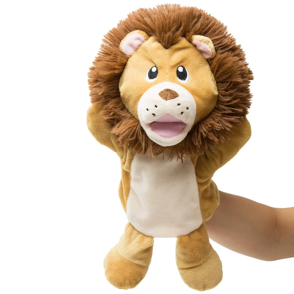 HollyHOME Hand Puppets Lion Plush Animal Zoo Animal Puppets 14 Inches Yellow | Soft, Huggable, for Kids & Adults - main product image