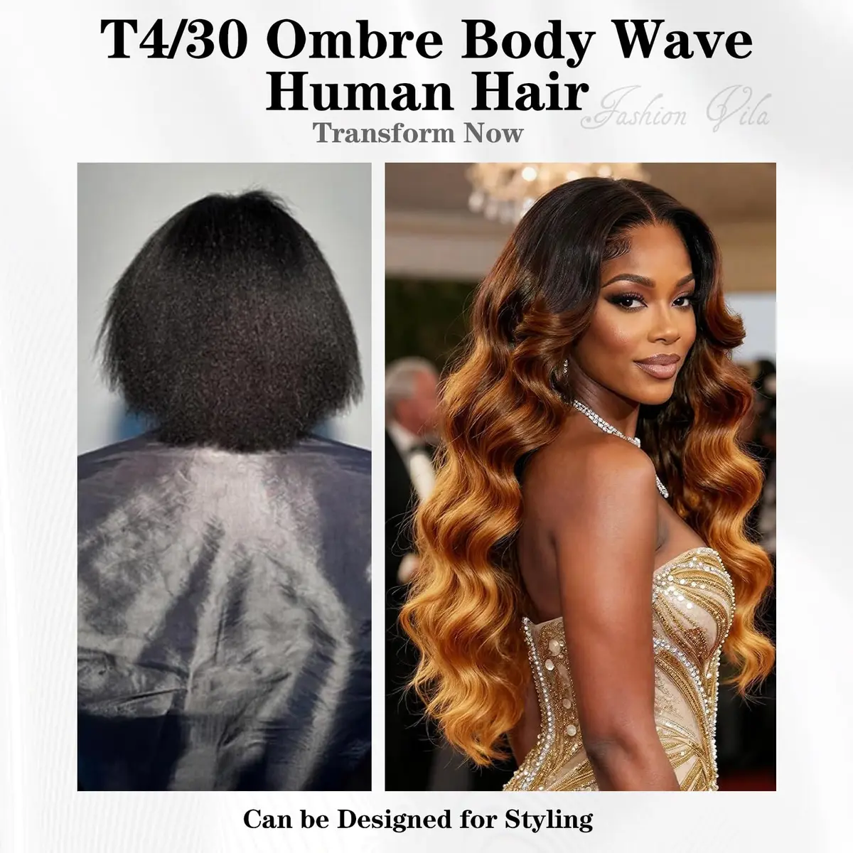 FASHION VILA Human Hair Bundles with Closure Body Wave 12 14 16+12 Inch T4/30 | 10A Grade Brazilian Virgin Remy Hair - view 2