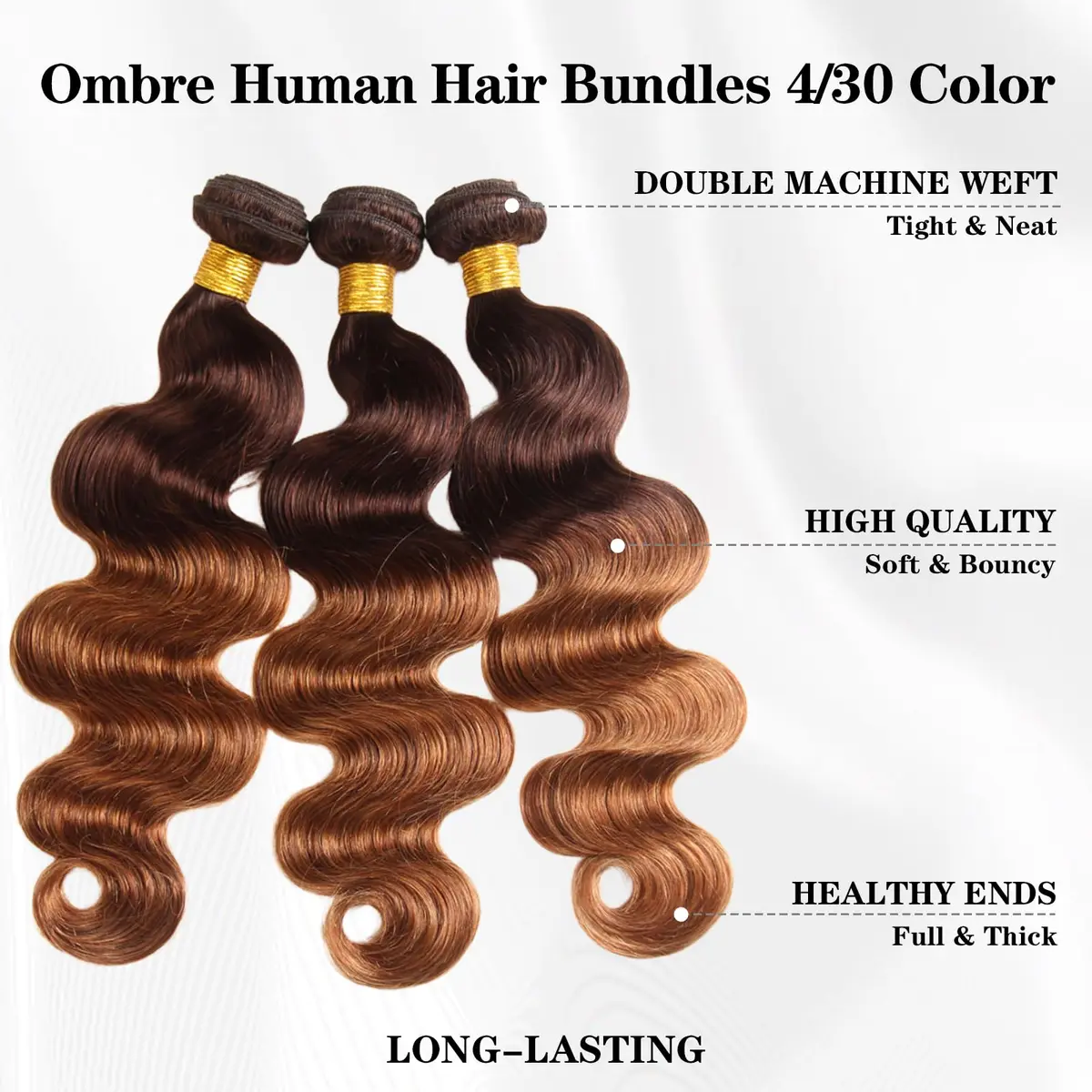 FASHION VILA Human Hair Bundles with Closure Body Wave 12 14 16+12 Inch T4/30 | 10A Grade Brazilian Virgin Remy Hair - view 3