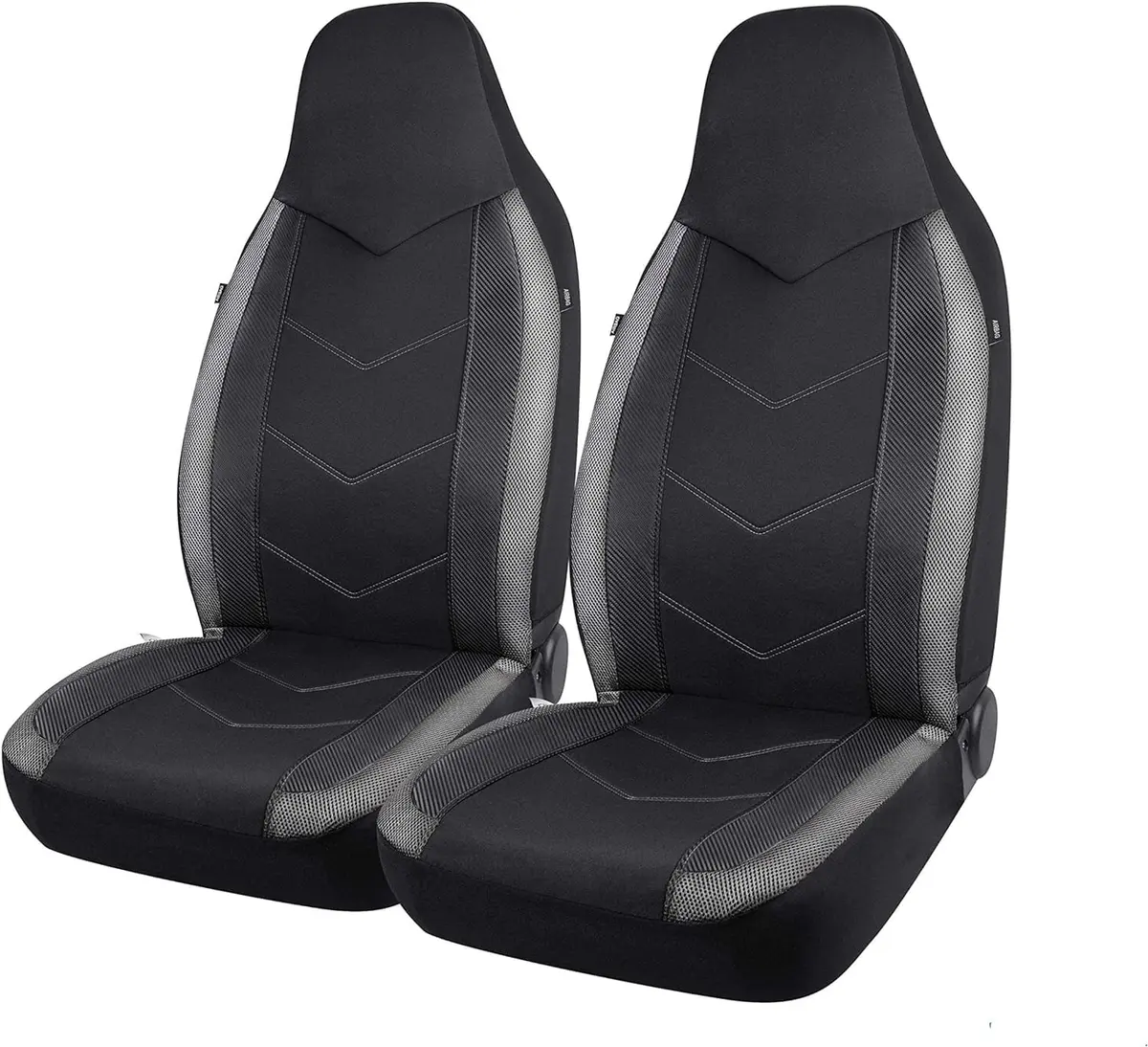 PIC AUTO Gray Carbon Fiber Mesh Front Seat Covers | Universal Fit, Airbag Compatible (1.01 kg / 2.23 lb) - main product image