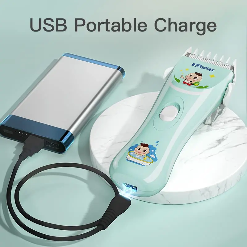 ENSSU Baby Hair Clippers Lower Noise Hair Clippers for Kids/Children, Light Green, 3mm-12mm - view 7