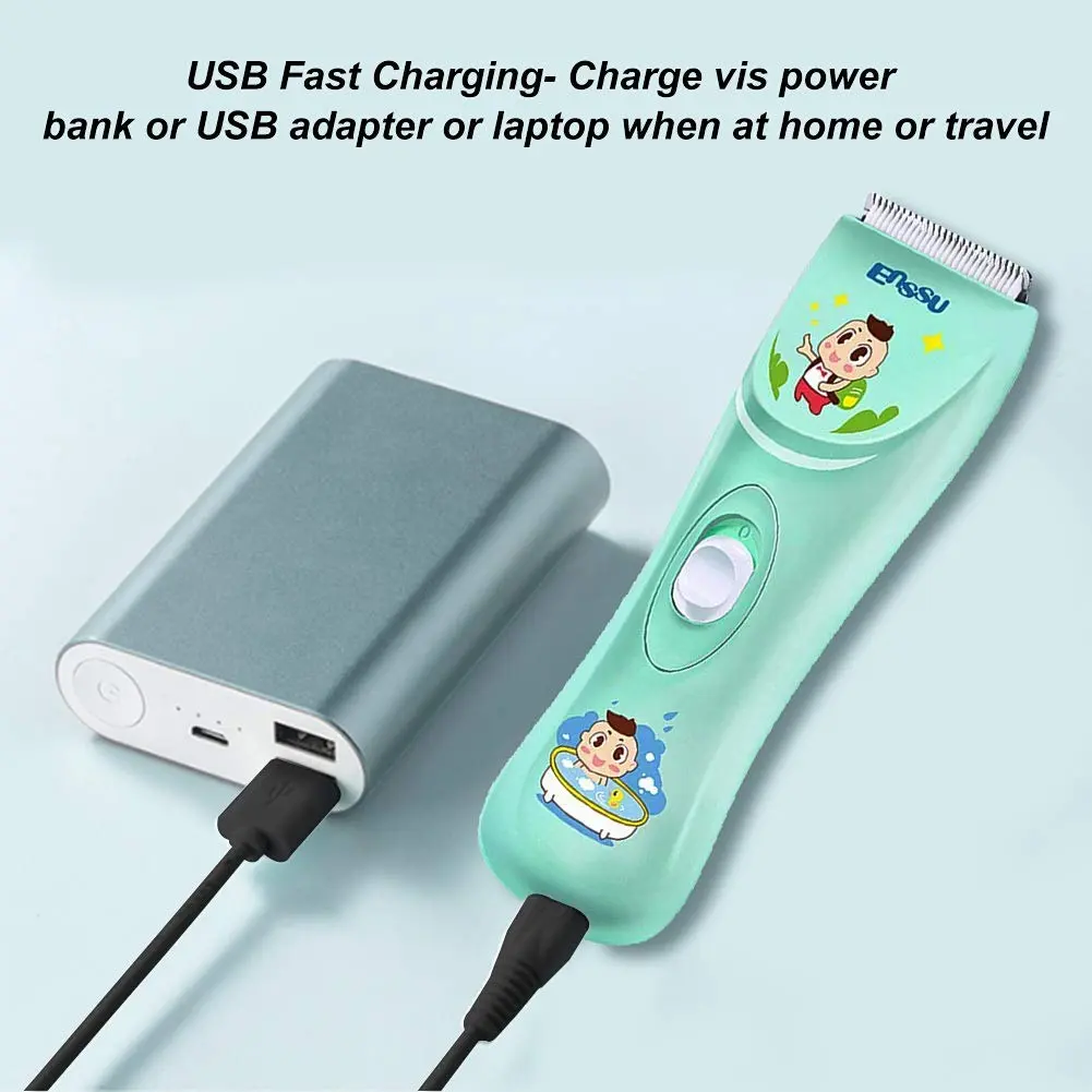 ENSSU Baby Hair Clippers Lower Noise Hair Clippers for Kids/Children, Light Green, 3mm-12mm - view 9