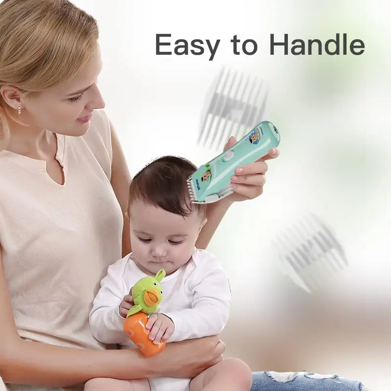ENSSU Baby Hair Clippers Lower Noise Hair Clippers for Kids/Children, Light Green, 3mm-12mm - view 3
